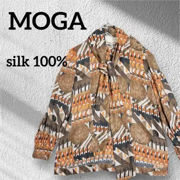 새상품급 MOGA 보타이 실크100% 리본 쉬폰 블라우스 올 패턴