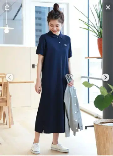 LACOSTE * BEAMS BOY / 별주 피케 원피스 네이비 38