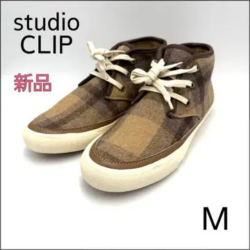 [ studio CLIP ] 체크 무늬 울 라이크 하이컷 스니커즈 M