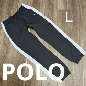 새상품급 POLO 나일론 라인 팬츠 L 그레이 x 화이트