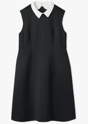 셀포드 카라 페플럼 미니 원피스 블랙 38