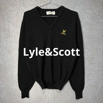 Lyle & Scott 90s 스코틀랜드제 V넥 스웨터 블랙