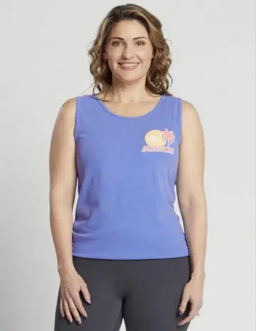 Jazzercise 재즈사이즈 팜 탱크 라이트 블루 S 사이즈