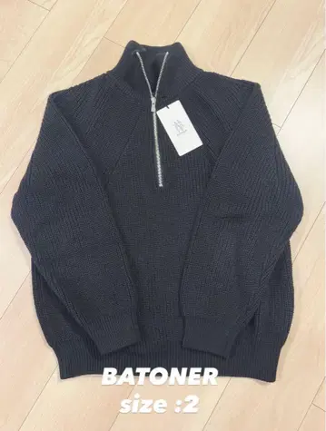 BATONER 하프 지퍼 블랙