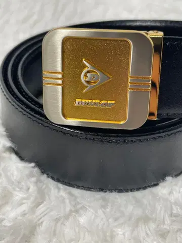 새상품급 DUNLOP 던롭 벨트 골드 실버 콤비 버클 천연 가죽