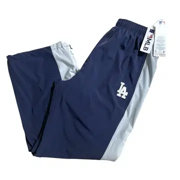 MLB 다저스 나일론 팬츠 자수 와이드 트랙 팬츠 네이비 L