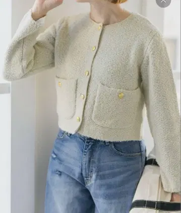 새상품 Spick and Span 트위드 니트 가디건