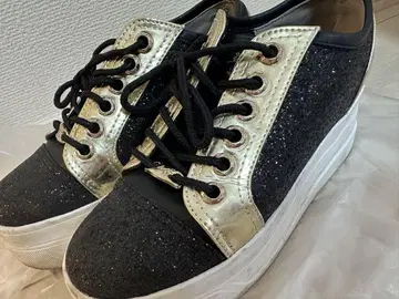 통굽 블랙 금 스니커즈 rady