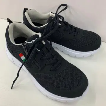 새상품 남성용 25.5cm 트리콜로르 끈 지퍼 스니커즈 블랙 2161