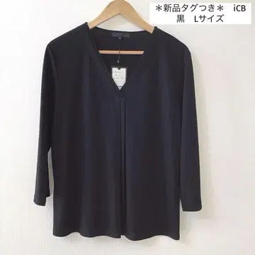 새상품 택 포함 iCB 아이씨비 V넥 티셔츠 블랙 L 사이즈