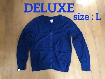 DELUXE 네이비 가디건 포켓 부착
