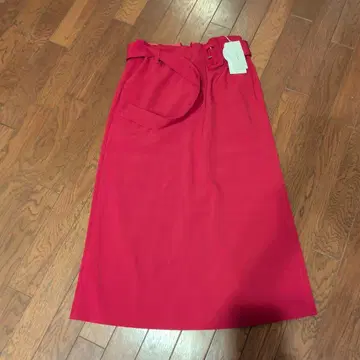 마일 오븐 빨간색 타이트 롱 스커트