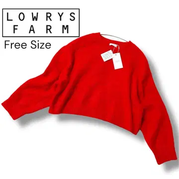 미사용 새상품 LOWRYS FARM 레드 긴팔 니트 Free Size