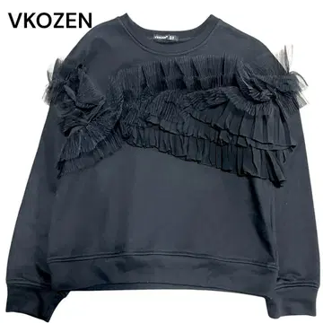 VKOZEN 후메이 튤 프릴 상의 맨투맨 도킹 트레이닝복