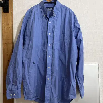 NAUTICA 긴팔 셔츠 Too Big Shirt XL 색스 블루