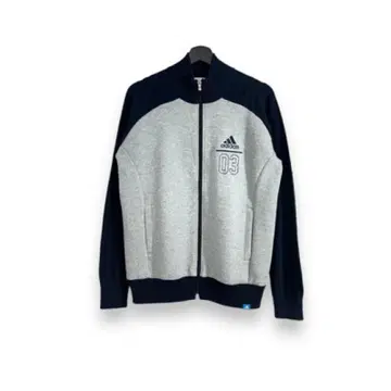 adidas 골프 집업 스웨터 그레이/네이비