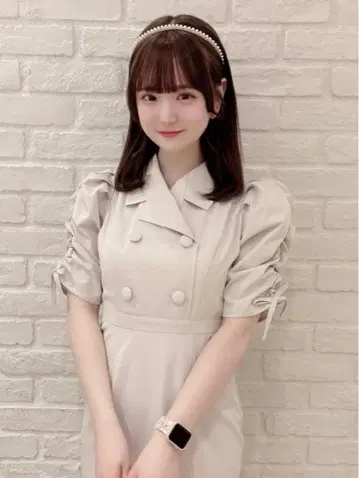 evelyn 오픈 카라 머메이드 OP 원피스 핑크