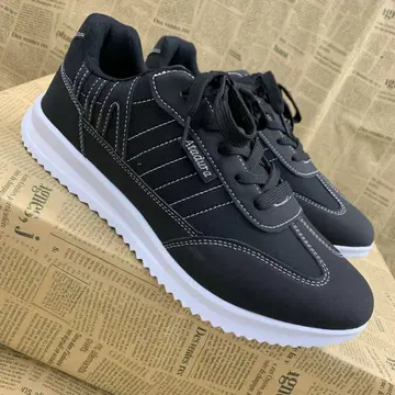새상품 남성용 25.0cm 경량 쿠션 클래식 스니커즈 블랙 2389