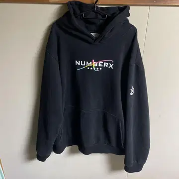NUMBERX 후드티 넘버텐 그라데이션 로고 트레이닝복 블랙