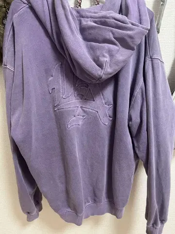 Xlarge 보라색 지퍼 후드티
