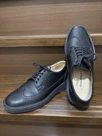 리갈 REGAL 윙 팁 블랙 가죽 경량 Walker 신발 USED