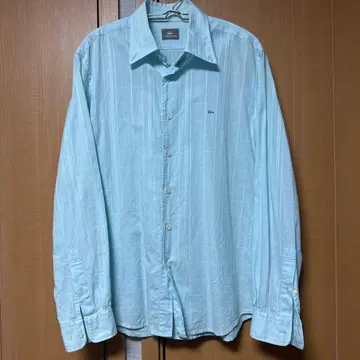 LACOSTE 스카이블루 스트라이프 긴팔 셔츠