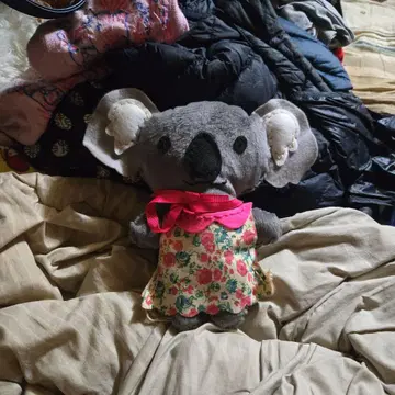 코알라 봉제 인형 꽃무늬 드레스