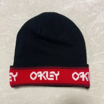 새상품급 Y2K Oakley 오클리 니트 모자 커스텀 핏 블랙 레드