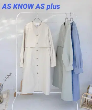 AS KNOW AS plus 레이어드 노카라 롱 코트
