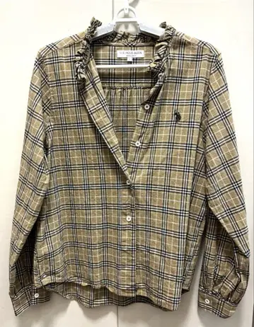 [ U.S. POLO ASSN. ] 체크 무늬 긴팔 셔츠 F 사이즈
