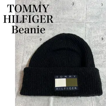 [ 레어 ] 타미힐피거 니트 모자 비니 모노톤 로고
