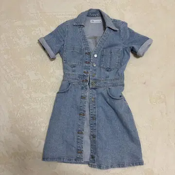 ZARA 데님 드레스 라이트 블루