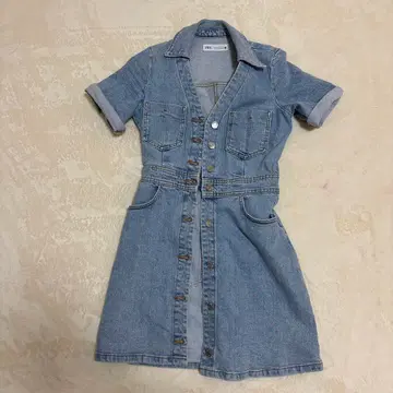 ZARA 데님 드레스 라이트 블루