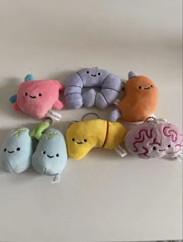 봉제 인형 키링 6개 세트