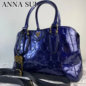 ANNA SUI 안나수이 핸드백 에나멜 2WAY 블루 계열 로고