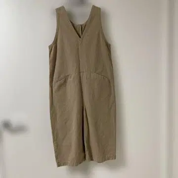 tumugu 리넨 코튼 살로펫 오버롤 베이지