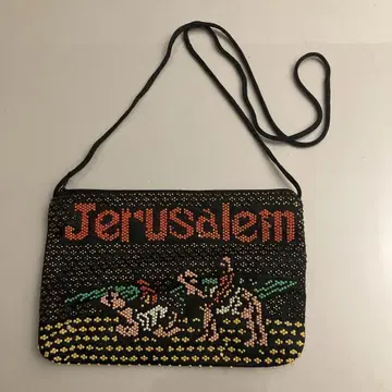 빈티지 구제 의류 비즈 자수? 숄더백 Jerusalem 엘사레무