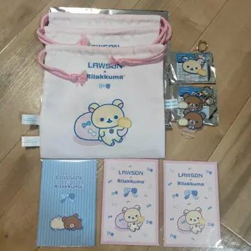 로손 제일복권 리락쿠마 복조리 아크릴 키링 엽서 세트