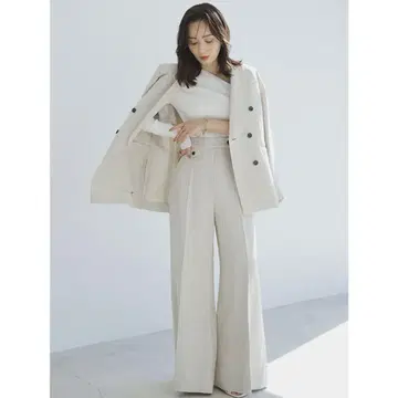 미사용 새상품/택 포함 ] anuans 린넨 와이드 레그 팬츠