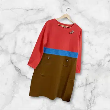 슈퍼 뷰티 배색 니트 원피스 44