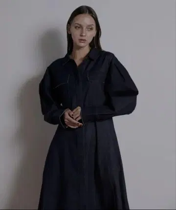 MIELI INVARIANT Denim Tuck Dress