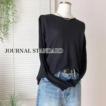 JOURNAL STANDARD 크루넥 시어 롱T셔츠 블랙