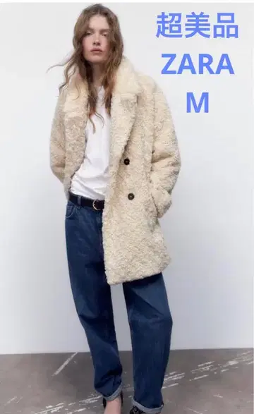 가격 인하 ZARA 보아 자켓 크림색 더블 브레스트 사이즈 M