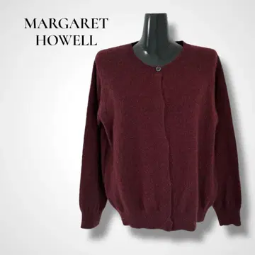 MARGARET HOWELL 울 캐시미어 가디건 버건디