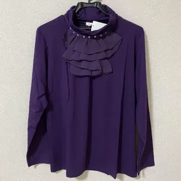 and n closet 프릴 달린 터틀넥 긴팔 상의 보라색
