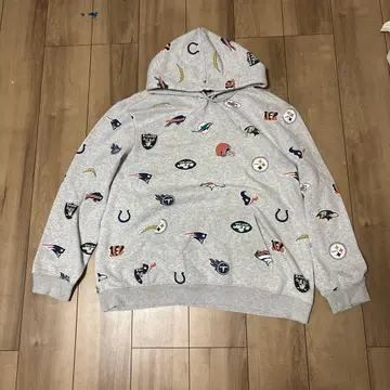 NFL 팀 로고 후드티 그레이