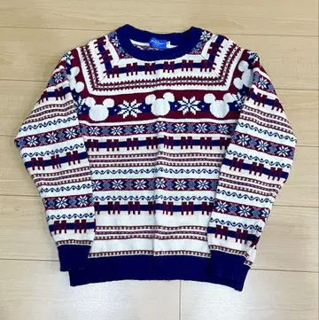 TDR 미키 패턴 노르딕 니트 스웨터