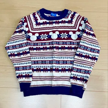 TDR 미키 패턴 노르딕 니트 스웨터