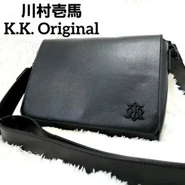 카와무라 카즈마 K.K. 오리지널 숄더백 블랙 가죽 멘프로