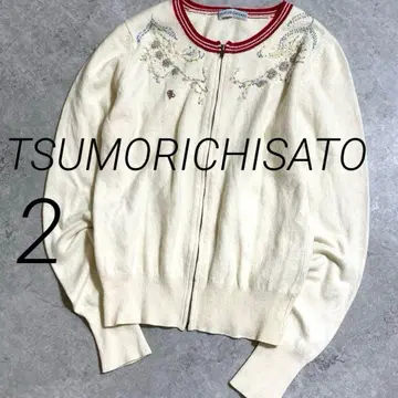 TSUMORICHISATO 자수 장식 아이보리 가디건 스팽글 부착